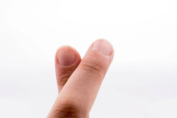 Mano Abierta Para Gesto Aislado Sobre Fondo Blanco — Foto de Stock