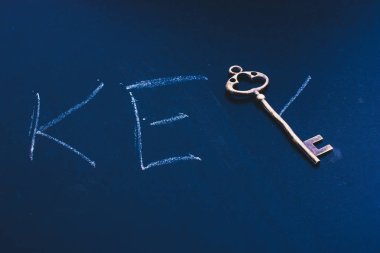 Retro altın rengi anahtar formları kelime key tarz.