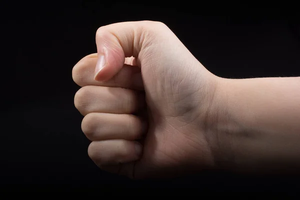Hand Closed Fist Gesture Black — 스톡 사진