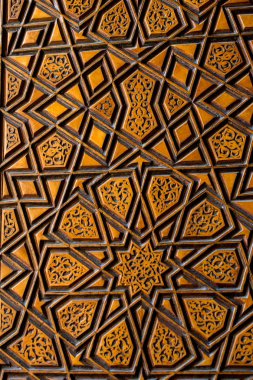 Tahtada geometrik desenli Osmanlı Türk sanatı