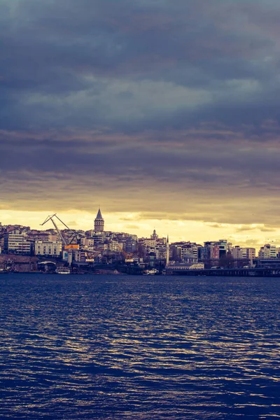 Vista Torre Galata Dos Tempos Antigos Istambul — Fotografia de Stock