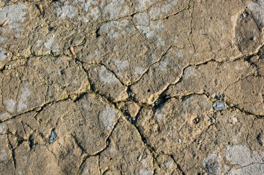 Kahverengi renk kuru çamurlu toprak bir arka plan doku olarak kırık.