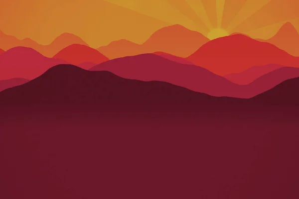 Die Silhouette Der Berge Bei Sonnenaufgang — Stockfoto