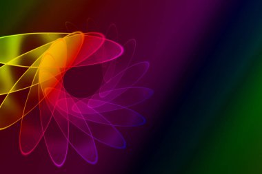 Dairesel çizgileri olan renkli soyut arkaplan