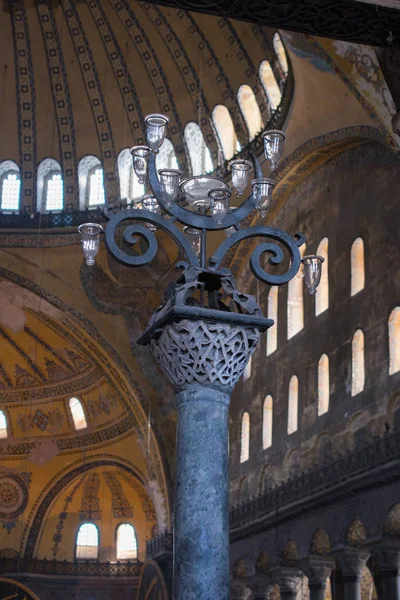 Gyönyörű Mecset Csillár Isztambulban Törökország Nézet — Stock Fotó