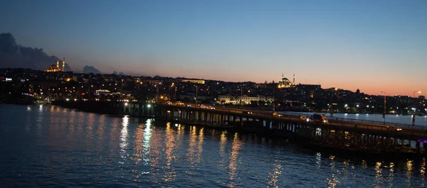 Ponte Ataturk Sul Corno Oro Notte Mostra — Foto Stock