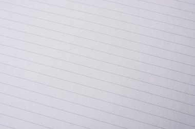 Satır aralığı olan beyaz not defteri kağıdı