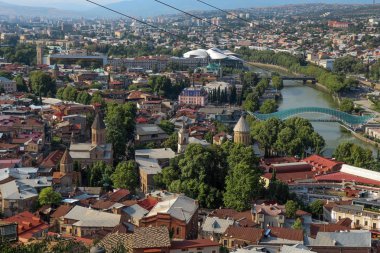 Gürcistan 'daki Tiflis' in güzel panoramik manzarası
