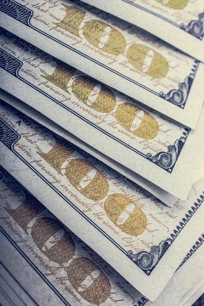 Dólares Americanos Dinero Efectivo Billetes Cien Dólares — Foto de Stock