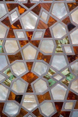 Tahtada geometrik desenli Osmanlı Türk sanatı