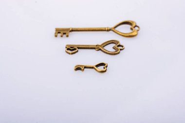 Aşk kavramı olarak retro tarzı metal anahtarlar