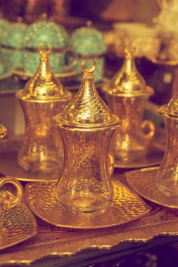 Boş otantik Türk çay cam bardağı 