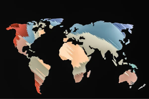 Aproximadamente bosquejado mapa del mundo como conceptos de negocios globales — Foto de Stock