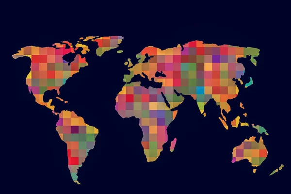 Schéma détaillé de la carte du monde en tant que concepts d'entreprise mondiaux — Photo