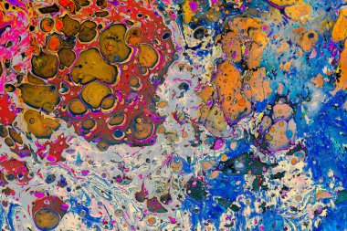 Soyut grunge sanat arkaplan dokusu renkli boya çıkıntıları ile