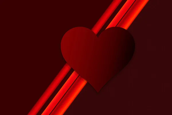 Aftelkalender voor Valentijnsdag achtergrond met rode hart vorm als Love concept — Stockfoto