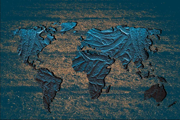 Grosseiramente esboçado mapa do mundo com padrões — Fotografia de Stock