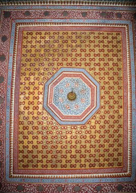 Tahtada geometrik desenli Osmanlı Türk sanatı