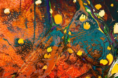 Soyut grunge sanat arkaplan dokusu renkli boya çıkıntıları ile