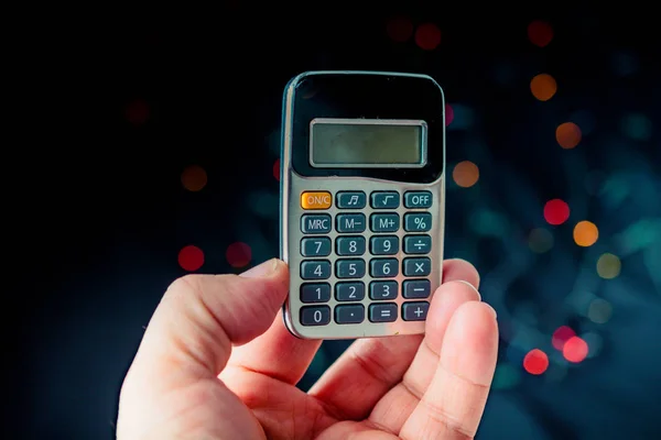 Dispositivo de calculadora eletrônica com teclado e display — Fotografia de Stock