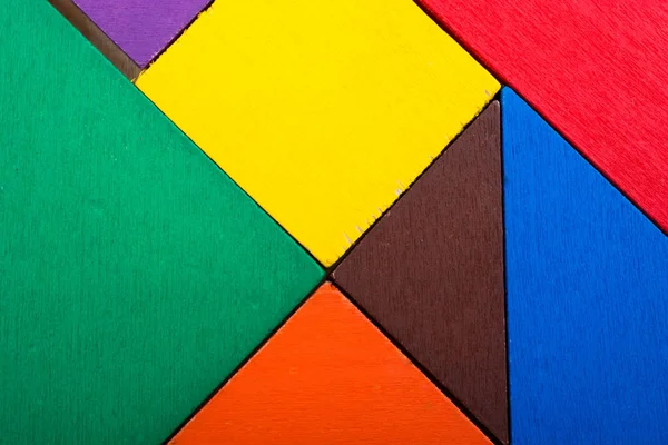 Teile eines quadratischen Tangram-Puzzles — Stockfoto