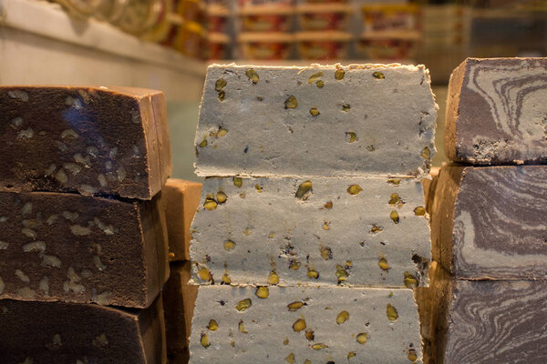 Halvah or Halva a sweet made with tahini sesame paste 