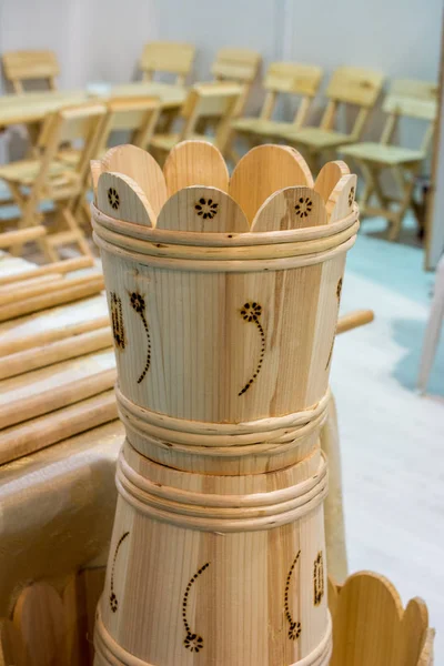 Set di secchi in legno — Foto Stock