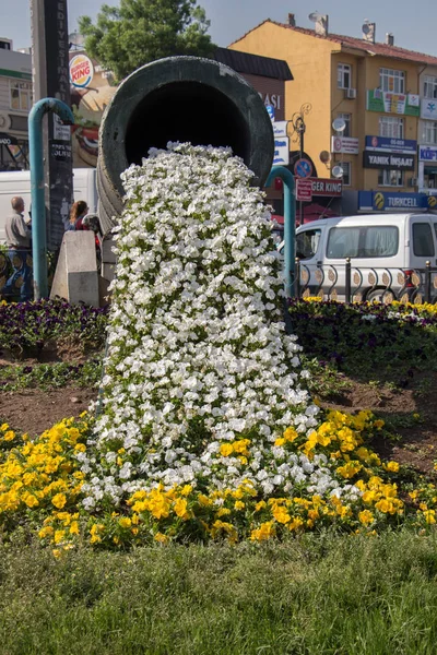 Flowers running out of a pipe design — Stock Photo, Image