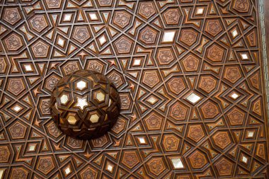 Tahtada geometrik desenli Osmanlı Türk sanatı