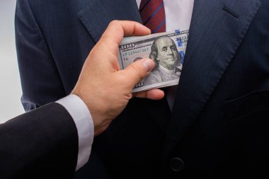 Yolsuzluk ve rüşvet dolandırıcılık kavramı dolar Bundle ile