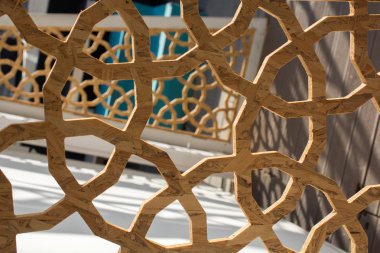 Tahtada geometrik desenli Osmanlı Türk sanatı