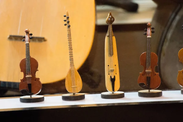 Reihe von Modellen von hölzernen Musikinstrumenten — Stockfoto