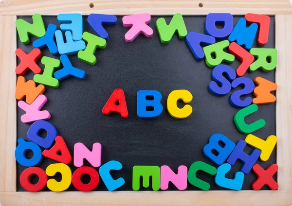 Fából készült színes Abc betűk — Stock Fotó