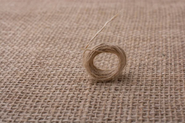 Roll of brown color linen string — Stock Photo, Image
