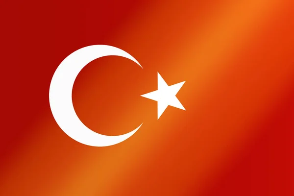 Türkische Nationalflagge mit weißem Stern und Mond auf rotem Hintergrund — Stockfoto