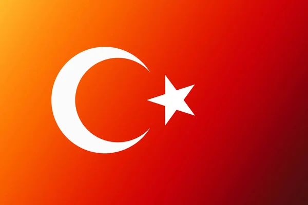 Turkish national flag with white star and moon on red background — Stock Photo, Image