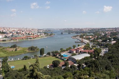 Eyüp köprüsünün Haliç ekranda, Istanbul, Türkiye