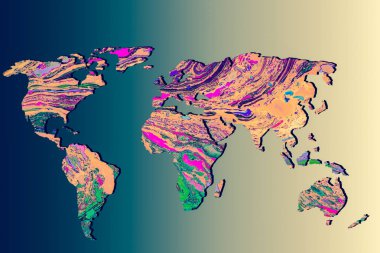 Dünya haritası kabaca küresel iş kavramları olarak çizildi