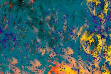 Soyut grunge sanat arkaplan dokusu renkli boya çıkıntıları ile