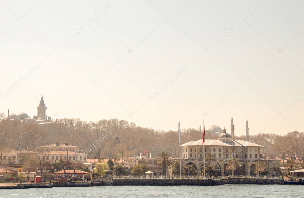 Istanbul Cityscape with famous building silhouette