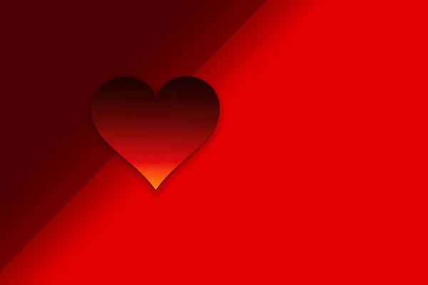 Valentine's Day Background with red Heart Shape as Love concept — Stock Photo, Image