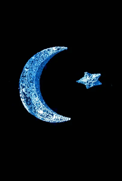 Metal İslami Hilal Ay simgesi — Stok fotoğraf