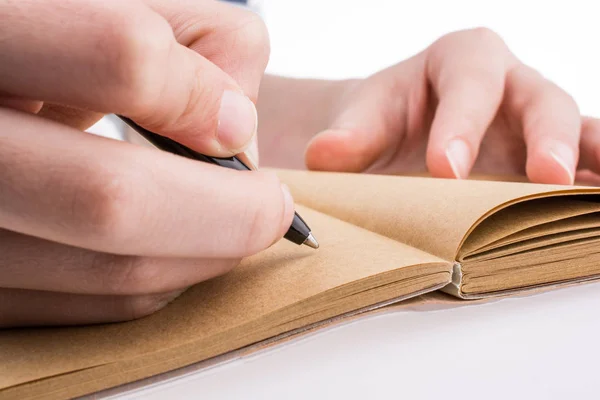 Escritura a mano en el cuaderno — Foto de Stock