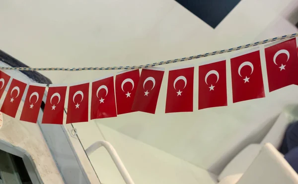 Turkish national flag  in view — Stock Photo, Image