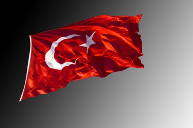 Türk ulusal bayrak beyaz yıldız ve görünümde ayın