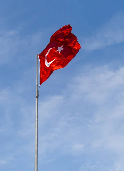 Turkish national flag  in view — Stock Photo, Image