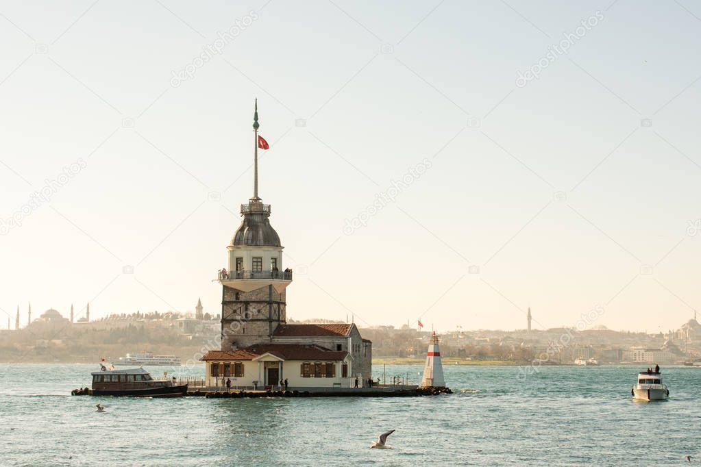 Maidens Tower located in Istanbul