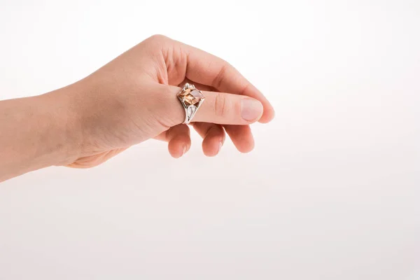Hand wearing a ring — Stock Photo, Image