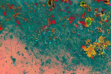 Soyut grunge sanat arkaplan dokusu renkli boya çıkıntıları ile