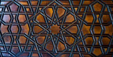 Tahtada geometrik desenli Osmanlı Türk sanatı